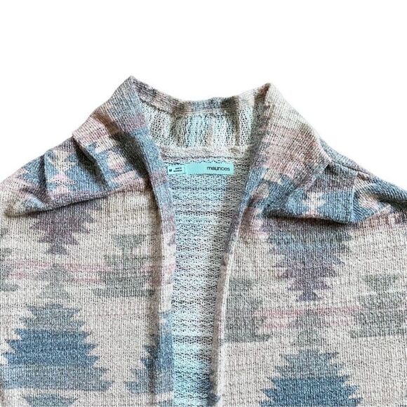 Maurices Pink & Gray Western Aztec Open Front Short Sleeve Cardigan Size Medium - Picture 5 of 13